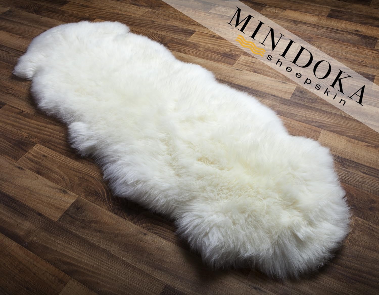 New Zealand Double Pelt Sheepskin Rug 2x6 - Couch or Sofa Covers Washable, Fur Throws for Sofa and Chairs, Fur Rugs for Bedroom, Fluffy Bedside Rug, Photoshoot Props, Vanity Carpet - Ivory Color