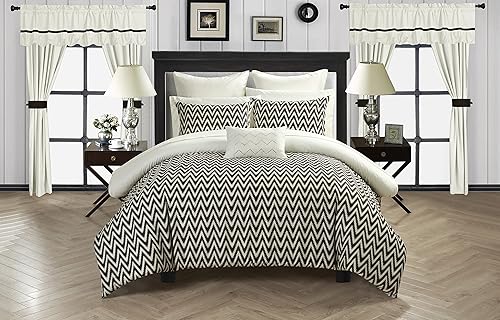 Miniatura 2 de Chic Home Juego de ropa de cama Jacksonville de 20 piezas, tamaño Queen, color beige