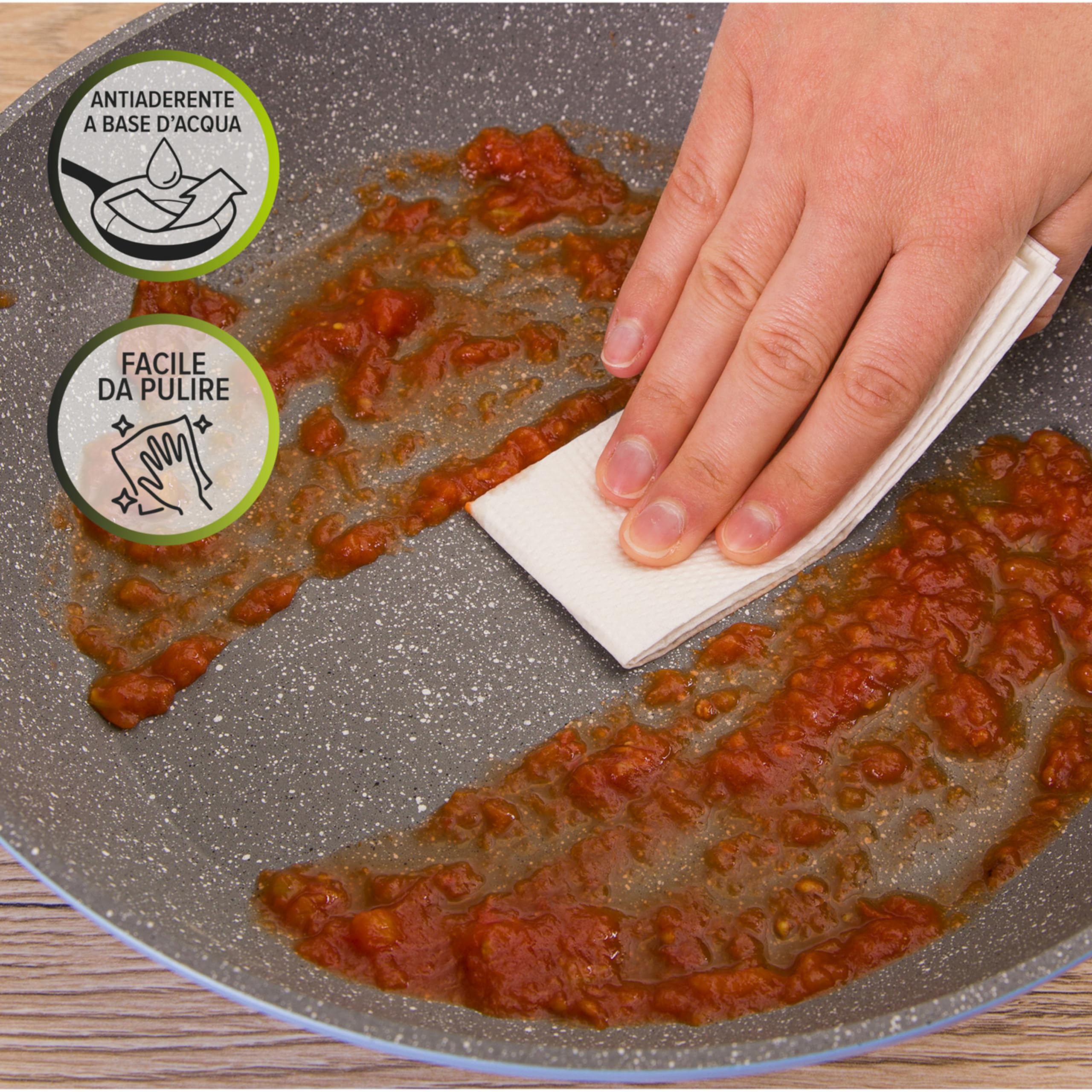 KASANOVA Set Pentole Induzione Young con Manico Staccabile, Batteria di Pentole e Padelle Antiaderente per Fornelli, Induzione e Forno, con 2 Padelle, 2 Pentole e 2 Manici Staccabili