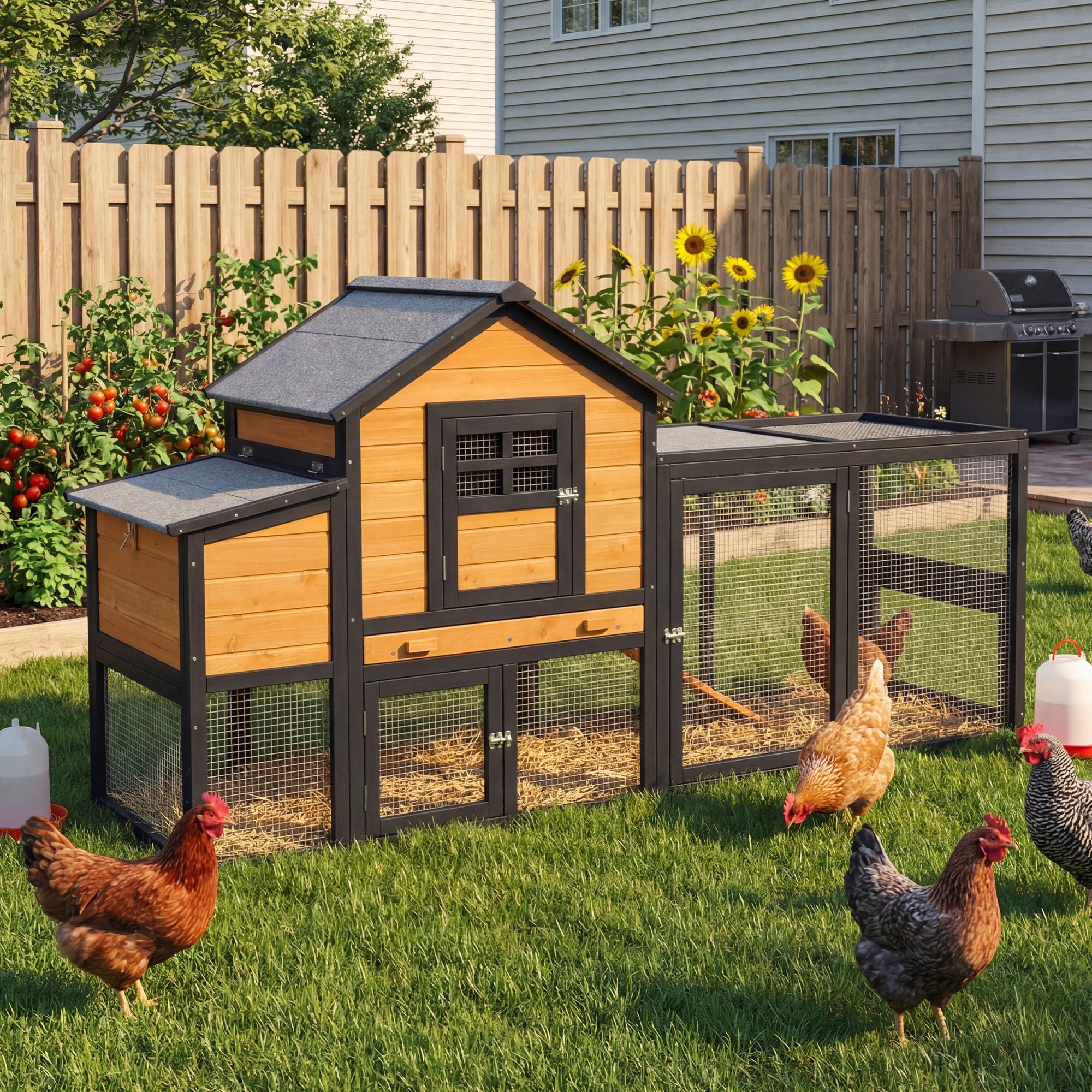 Amazon.com: Large Chicken Coop Outdoor Wooden Duck Hen House