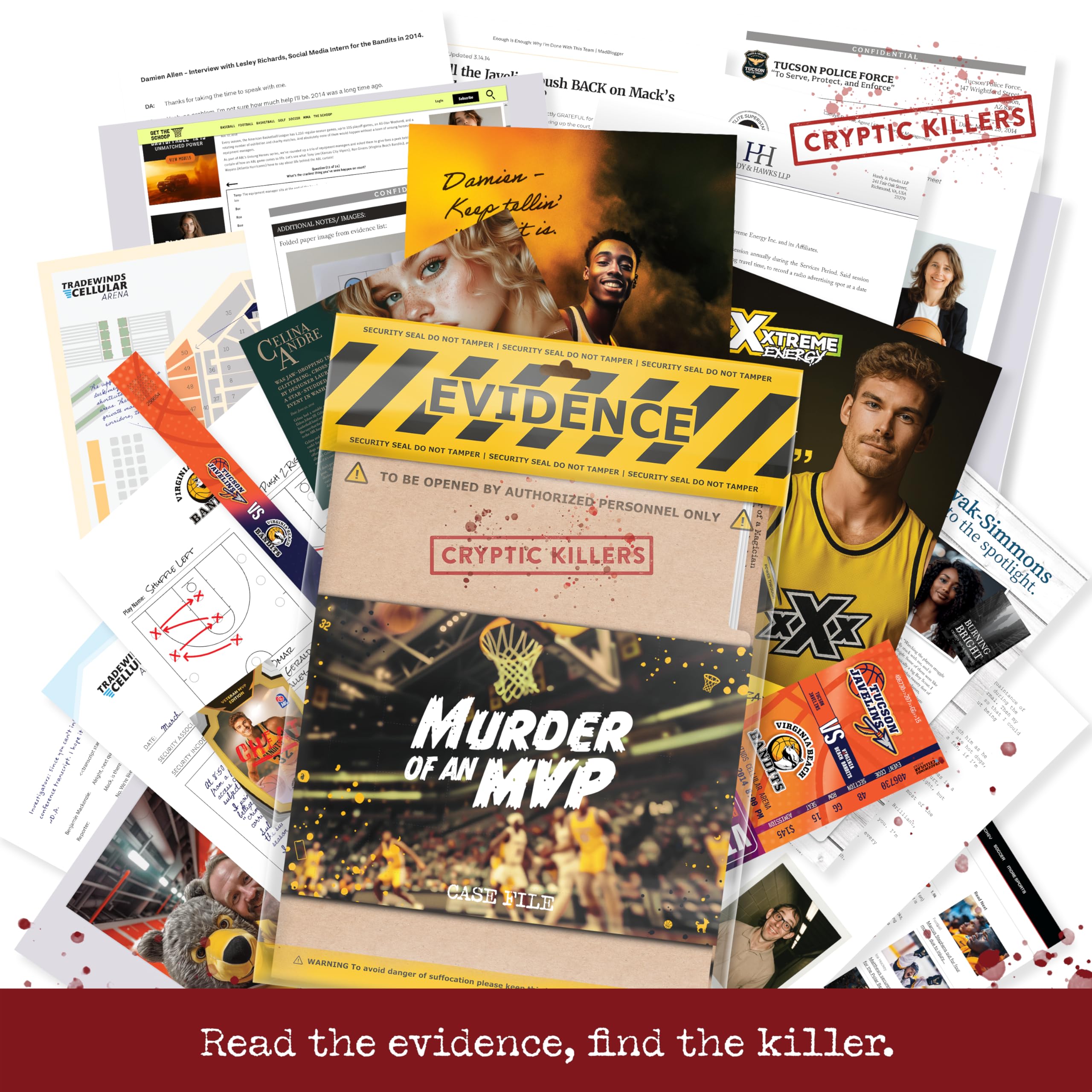 Cryptic Killers Unsolved murder mystery game, Murder of an MVP, Cold Case Files Investigation, Detective clues/evidence - Image 4