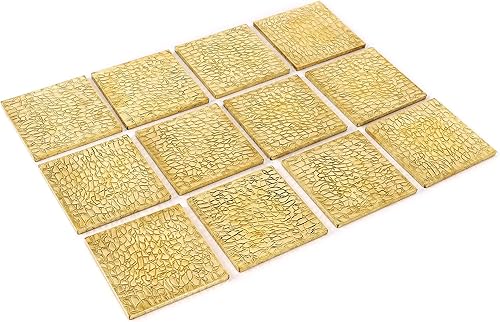 Miniatura 6 de Posavasos de alta calidad grabado, 12 piezas, moderno, rectangular, antideslizante, ideal para mesa de café, bar, uso en exteriores e interiores,