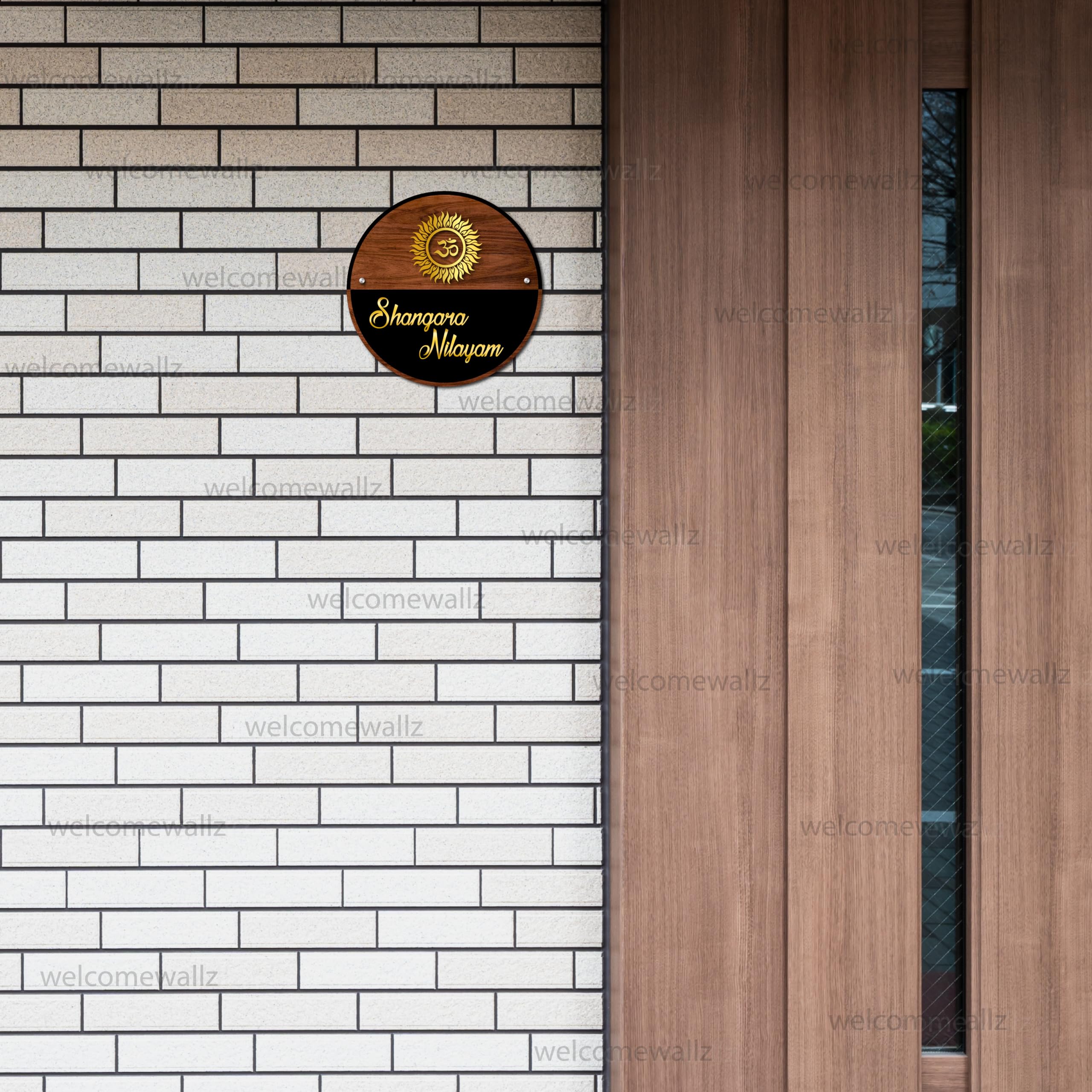 Welcomewallz Om Name Plate For Home Entrance Outdoor Indoor Flat