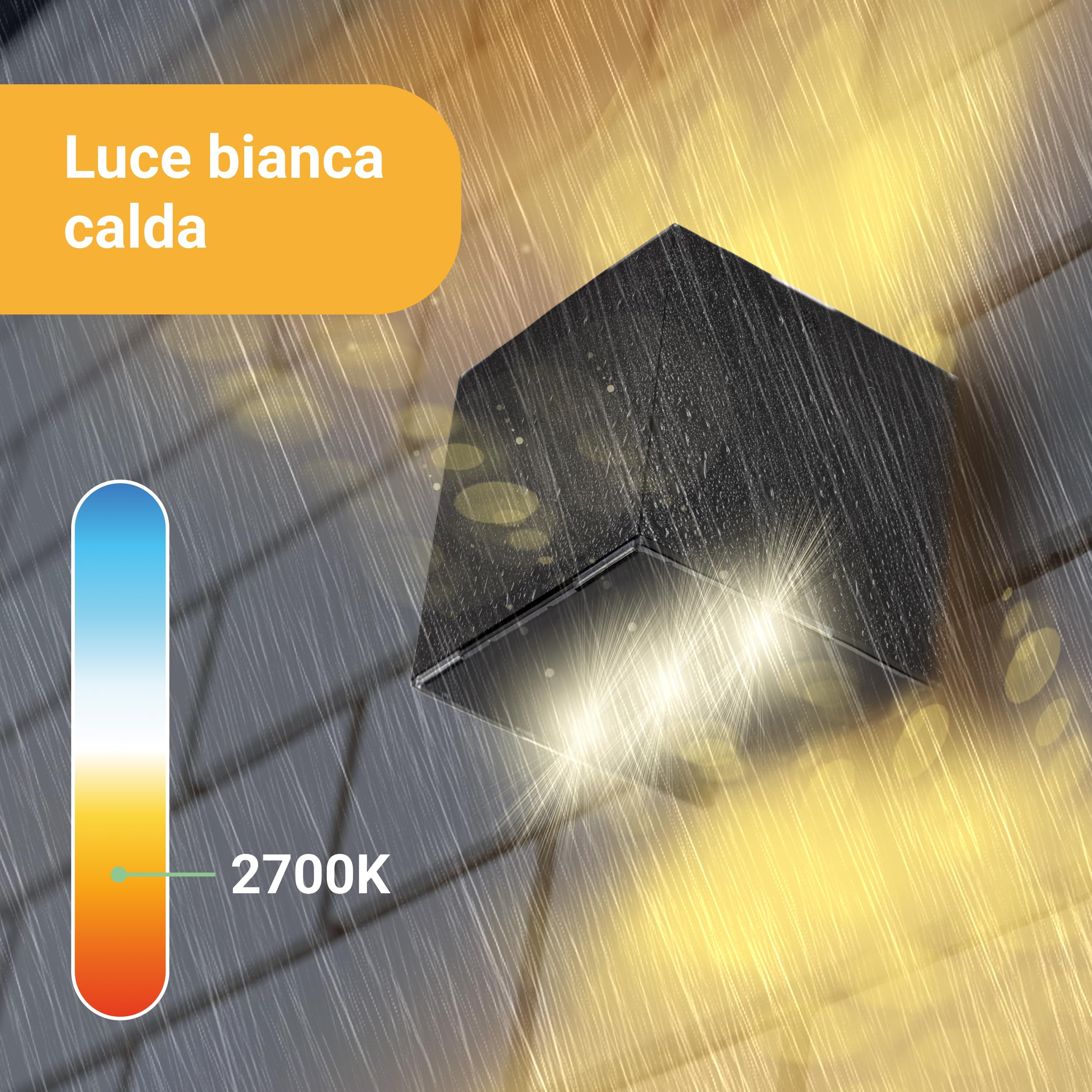 Proxinova Applique Solare da Esterno LED 2 Unità, Lampade Doppia Luce Sensore Crepuscolare per Illuminazione Giardino, Waterproof Luci da Esterno a Parete