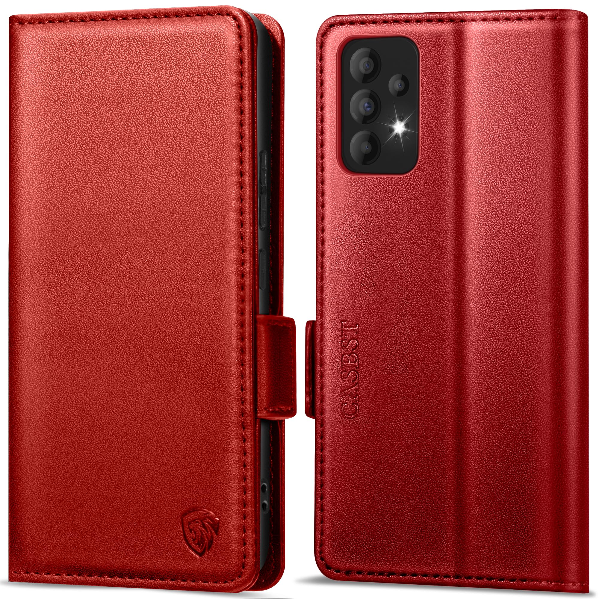 CASBST Handyhülle für Samsung Galaxy A50/A30S Hülle, Premium Leder Schutzhülle Klappbar für Samsung Galaxy A50 Flip Case mit Kartenfach Ständer Magnet Klapphülle für Samsung A50 Hülle (Schwarz)