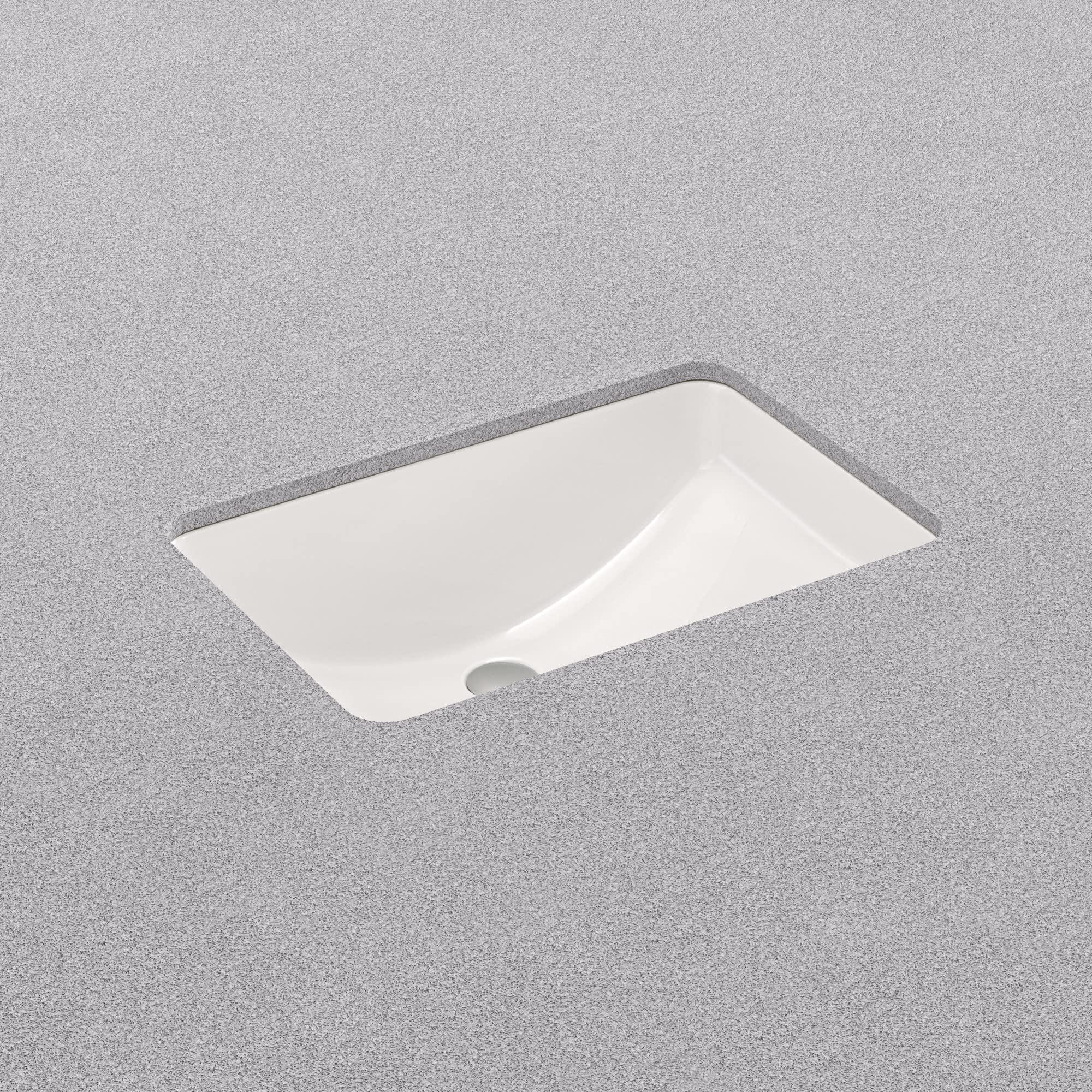 PF1812U Norris Lavabo de baño rectangular de porcelana vítrea de 21 pulgadas con desbordamiento, color blanco 7
