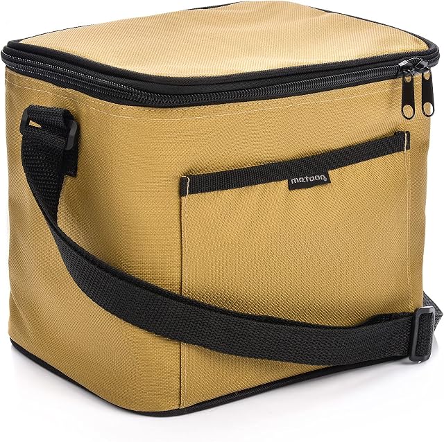Meteor Insulated Thermal Cool Bag Large Box Picnic Camping Food Drink Lunch Festival Food Hot Cold (ICYLY 13,5L, Beige/Khaki)