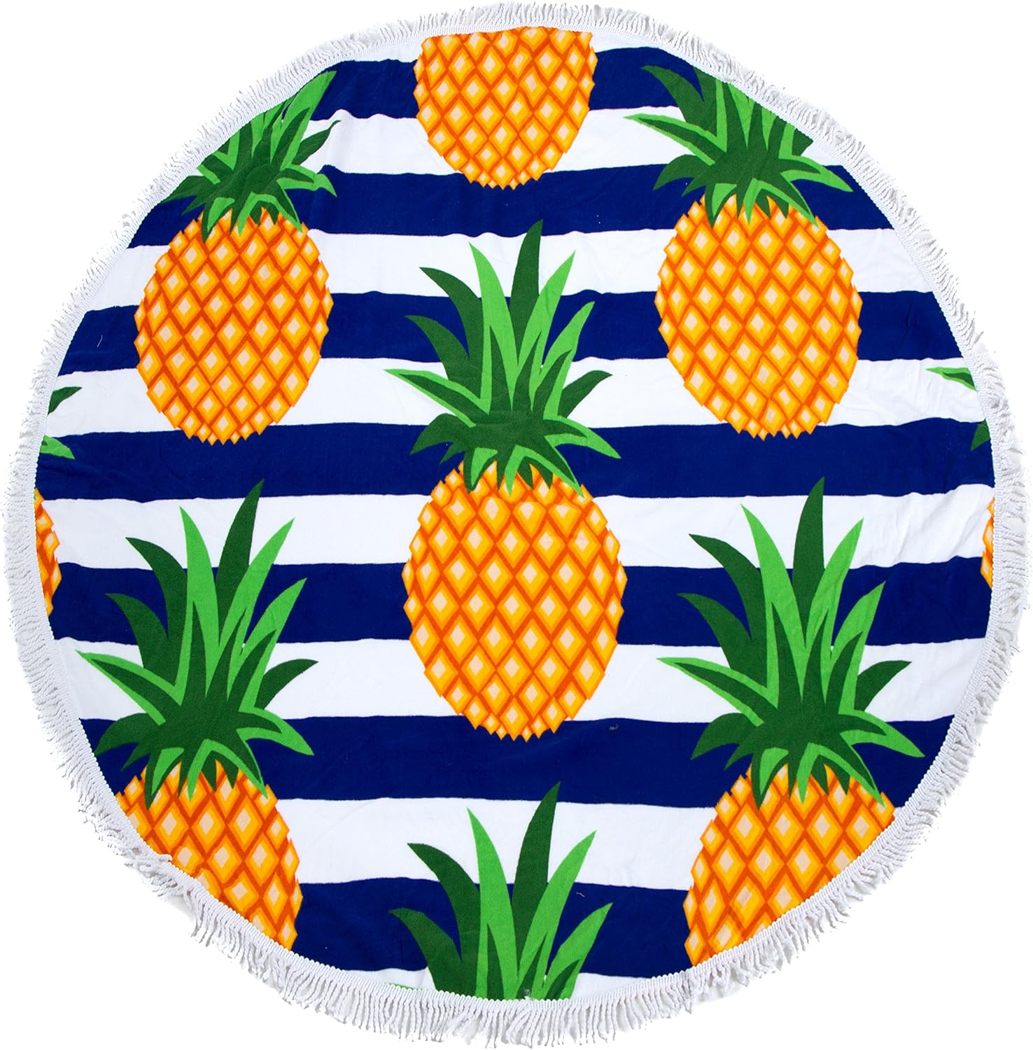 Leisureland Large Round Fringe Tassel Beach Towel, Thick Terry (One Size (60" Diameter), Style 6 Dreamcatcher)