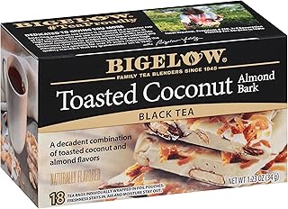 Bigelow Tea Toasted Coconut Almond Bark Black Tea, Caffeinated Tea with Coconut and Almond, 18 Count Box (Pack of 6), 108 Total Tea Bags
