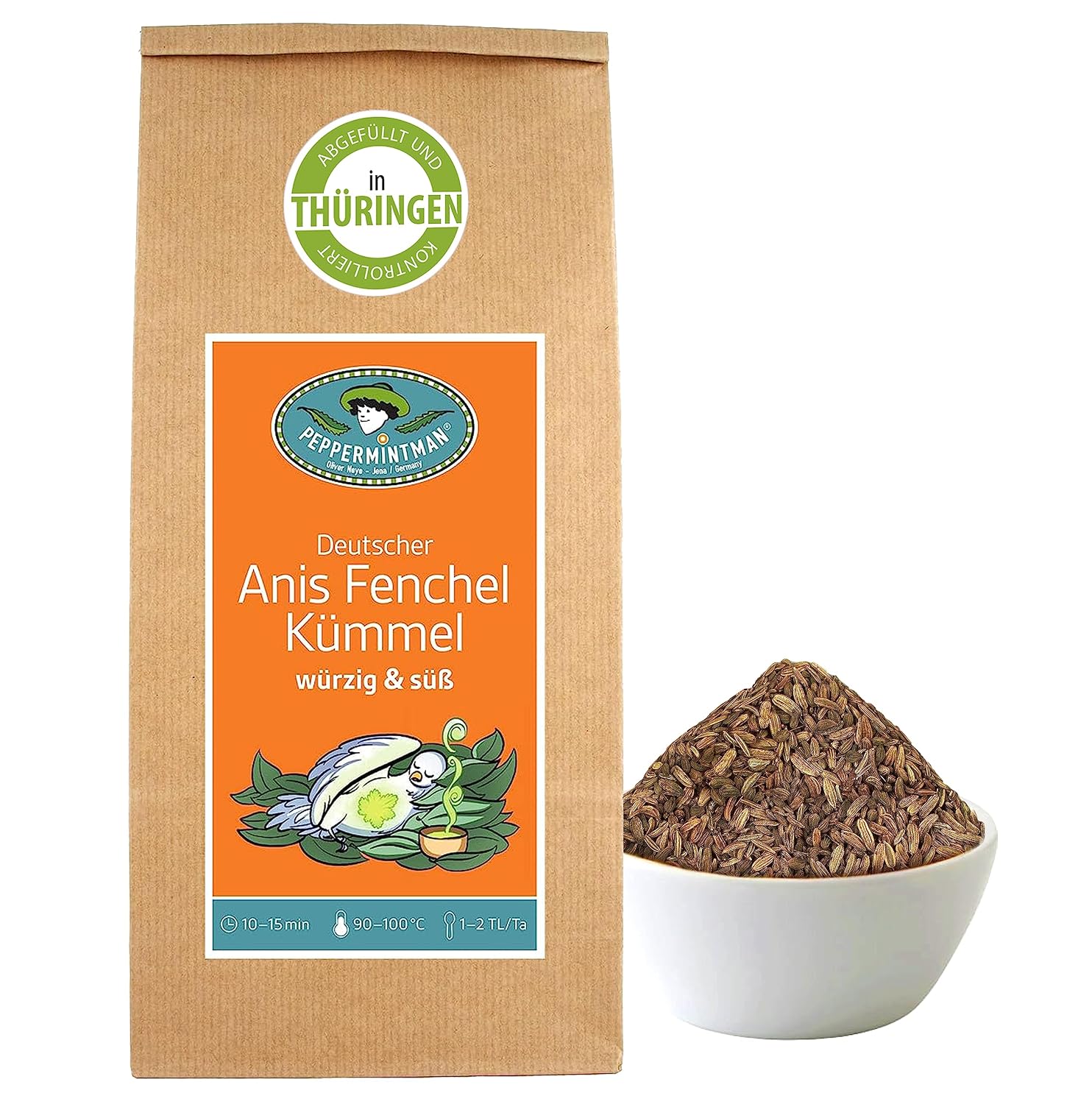Anis-Fenchel-Kümmel Tee 1kg - Deutscher Anbau - PEPPERMINTMAN : Amazon