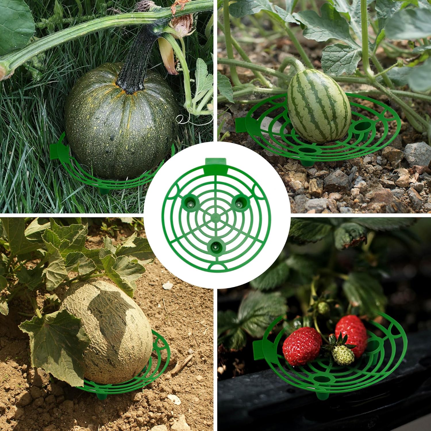 15 Pack Melon Cradle for Garden Pumpkin Support Stand Trellis,Avoid Ground Rot,Plastic Plant & Garden Support for Pumpkin Watermelons Squash Strawberries(Green)