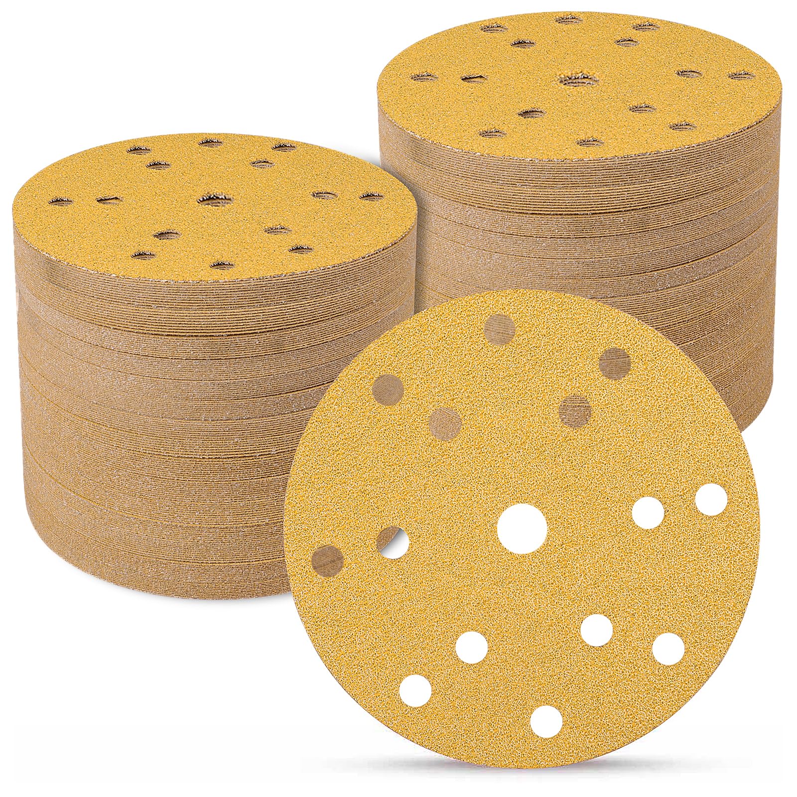 Sruhrak Schleifpapier 150mm Klett 70 Stück, 40 Körnung 6-Zoll 15 Loch Schleifscheiben Schleifscheiben 150mm klett für Uniflex-Schleifmaschinen und alle Oszillationswerkzeuge