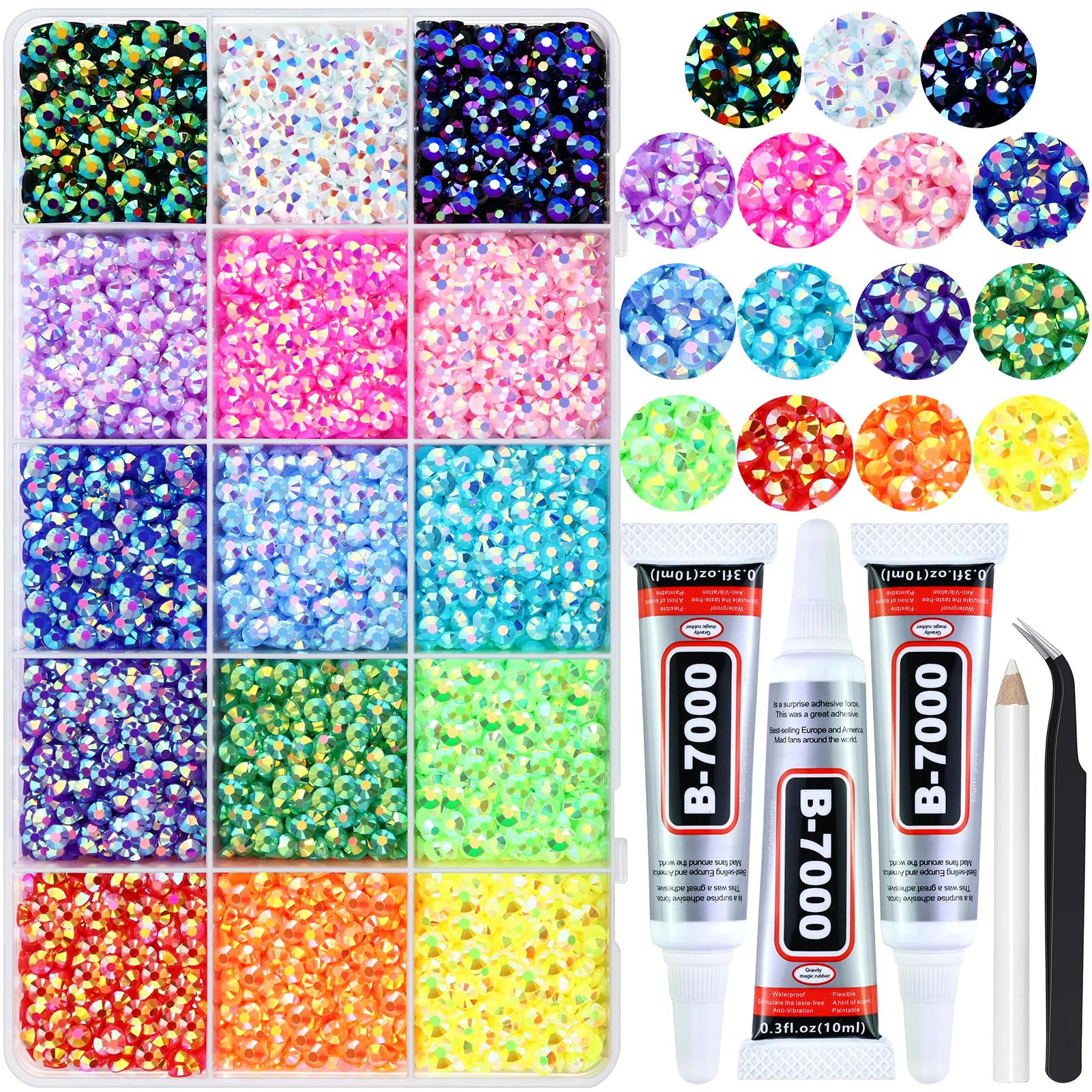 Amazon.com: Briskbloom 15000PCS 4MM Resin Jelly Rhinestones for
