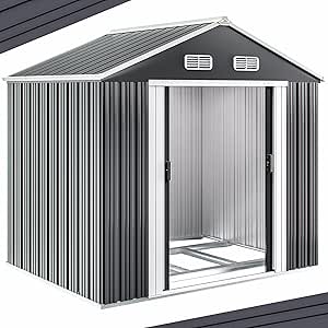 Deuba GARDEBRUK® XXL Metall Gerätehaus 5m² mit Fundament 257x205x178cm ...