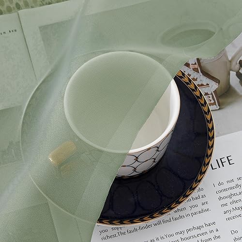 Miniatura 3 de Cortinas traslúcidas verde salvia de 63 pulgadas de largo, juego de 2 paneles para cocina de granja, elegantes tratamientos de ventana de gasa