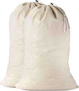 Handy Laundry Cotton Bag - The Extra Heavy Duty Washable Bag with Drawstring Makes a Great Cloth Storage Sack for Sleeping Bag
