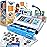 Dr. STEM Toys | Talking Toy Cash Register | STEM Learning 69 Piece Pretend Store with 3 Languages, Paging Microphone, Credit Card, Bank Card, Play Money and Banking for Kids (Silver)