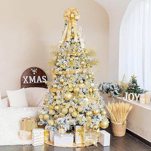 Miniatura 170 de XmasExp Juego de 24 mini esferas de Navidad inastillables para bolas de árbol de Navidad de 1.181 in/1.18 pulgadas (oro rosa)