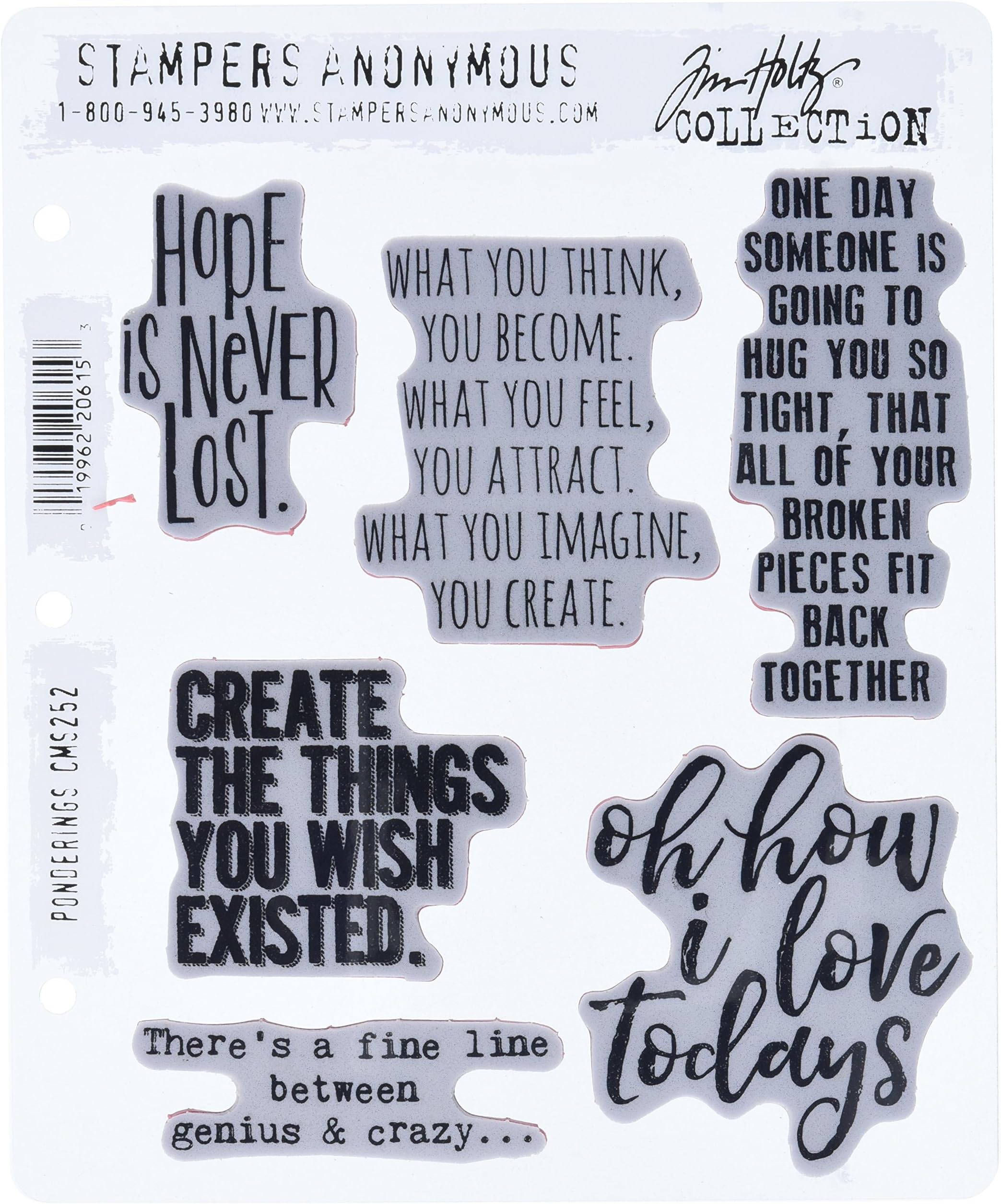 Stampers Anonymous Tim Holtz Cling Stamps 7-inch X 8.5-inch Ponderings