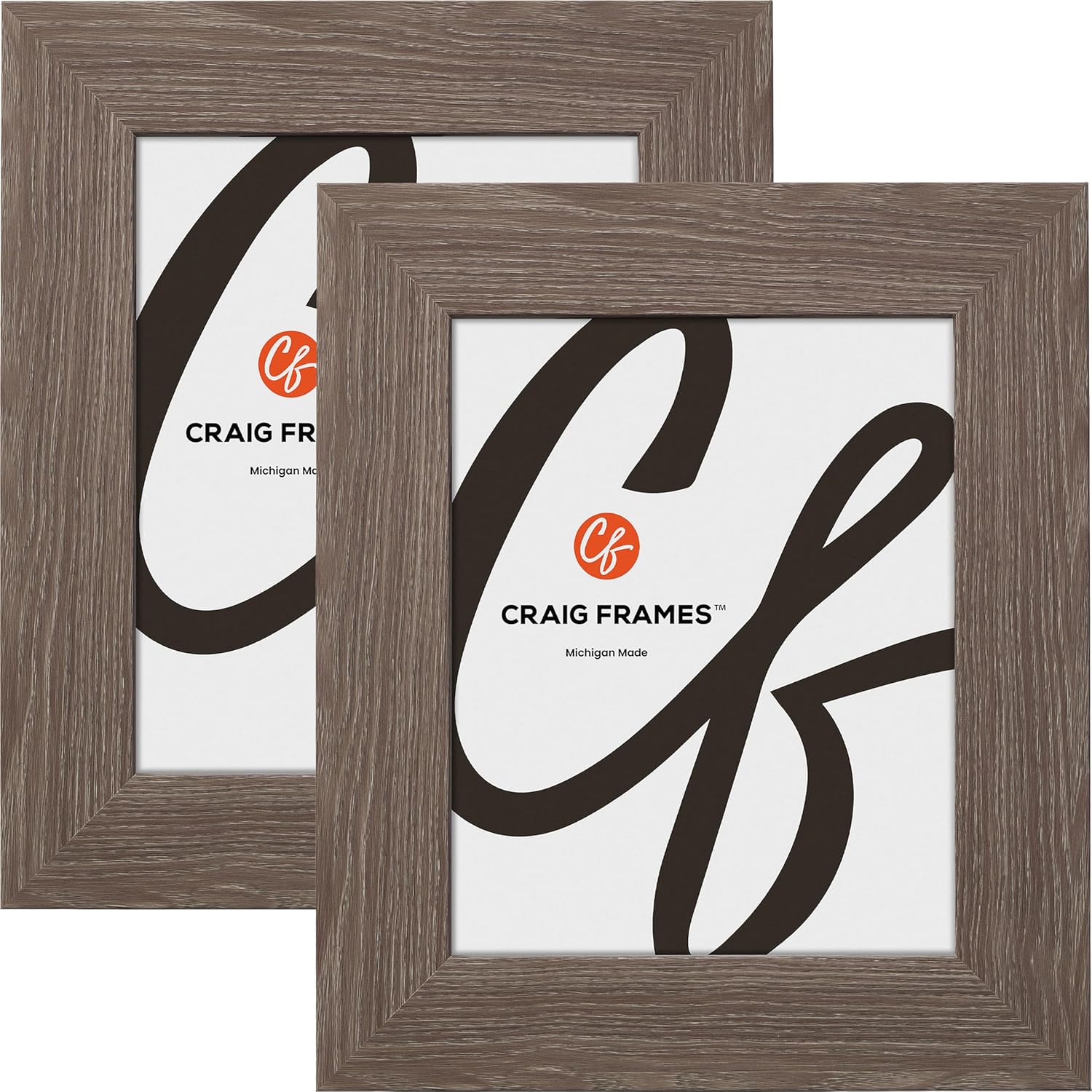 Craig Frames American Barn, 4x6 Picture Frame, Faux Barnwood, Farmhouse Grey, Set of 2