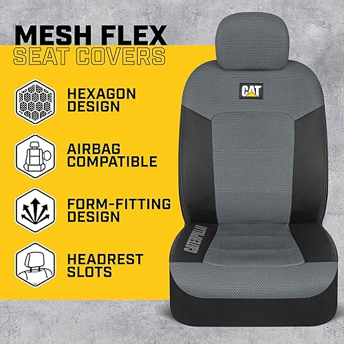 Miniatura 3 de Cat 3D MeshFlex - Alfombrillas y fundas de asiento personalizadas para Ford F-150 SuperCrew 2015-2023, 2 cojines de asiento transpirables y 3 forros