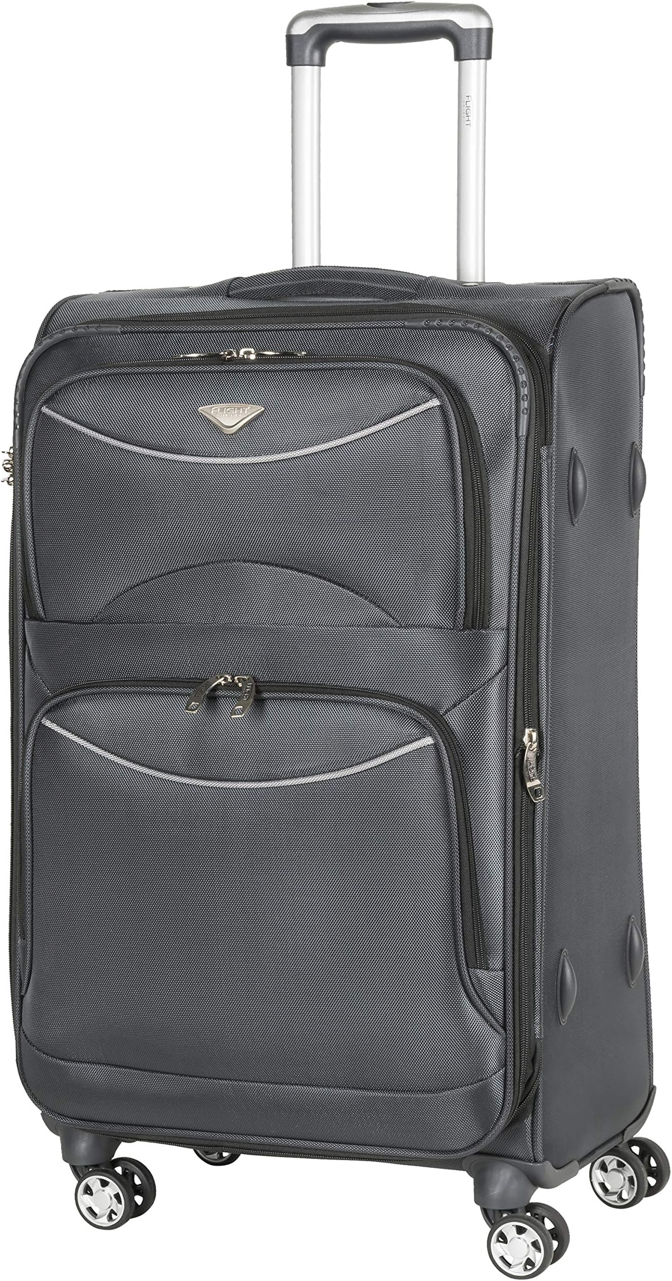 Lightweight 8 Wheel 1680D Soft Case Suitcases Maximum Size for Delta, Virgin Atlantic Airlines Cabin & Hold Luggage Options Approved for 48 Airlines Including easyJet, BA & Many More