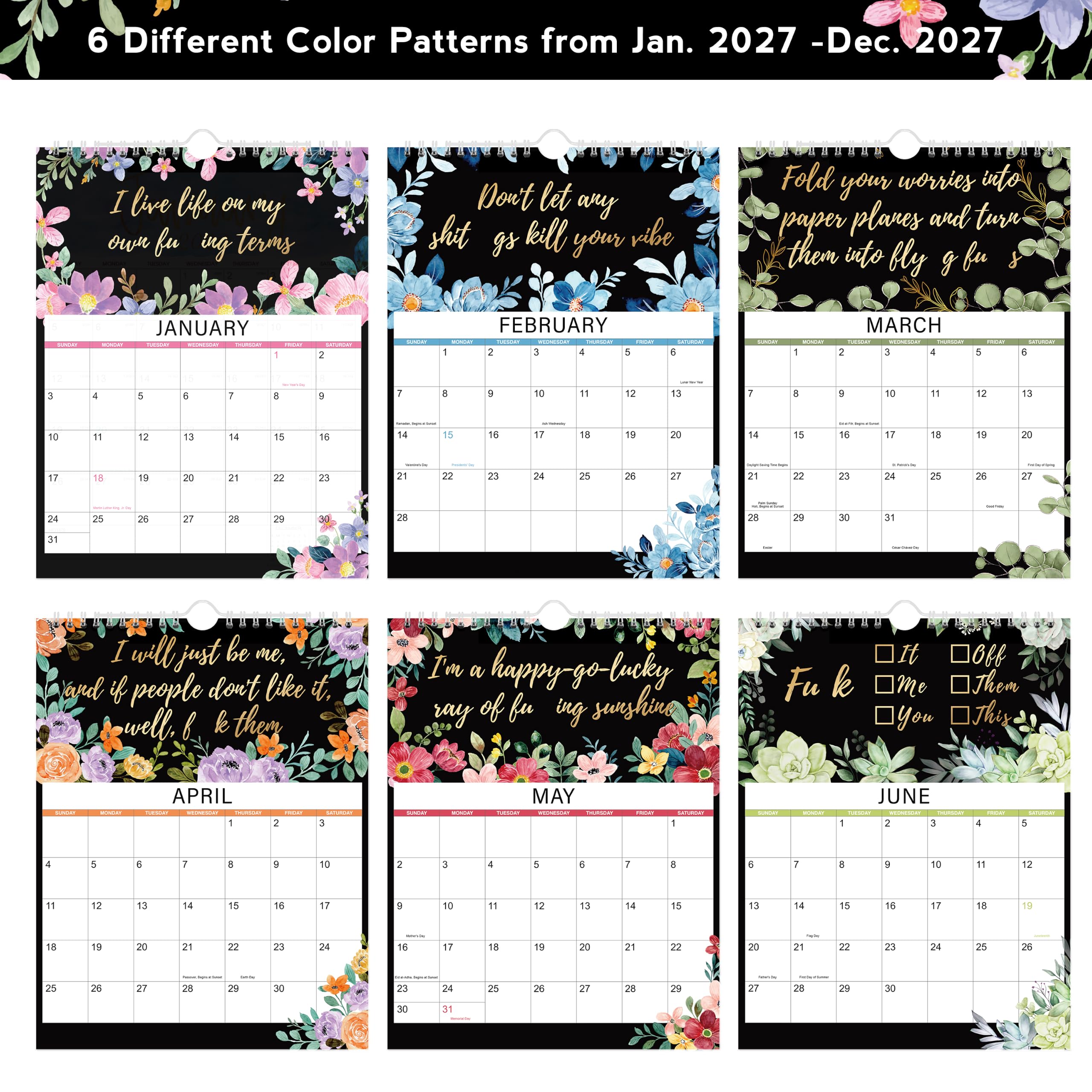 Amazon.com: 2027 Calendar - 2027 Fu-ck it Calendar for Women, 2027