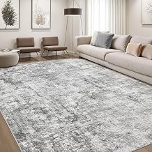 DMOYEST Rugs Living Room Washable Large Abstract Light Grey 240x340cm