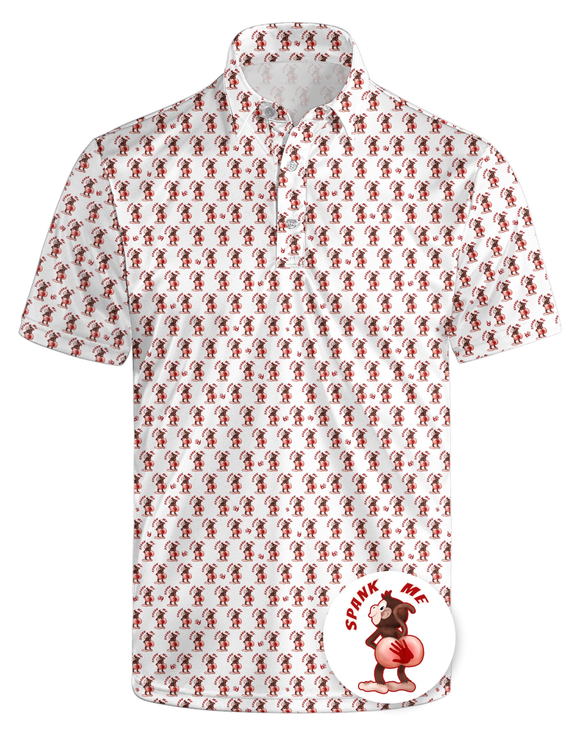 Mens Funny Golf Polo Shirts Short Sleeve Quick Dry Polo Shirts