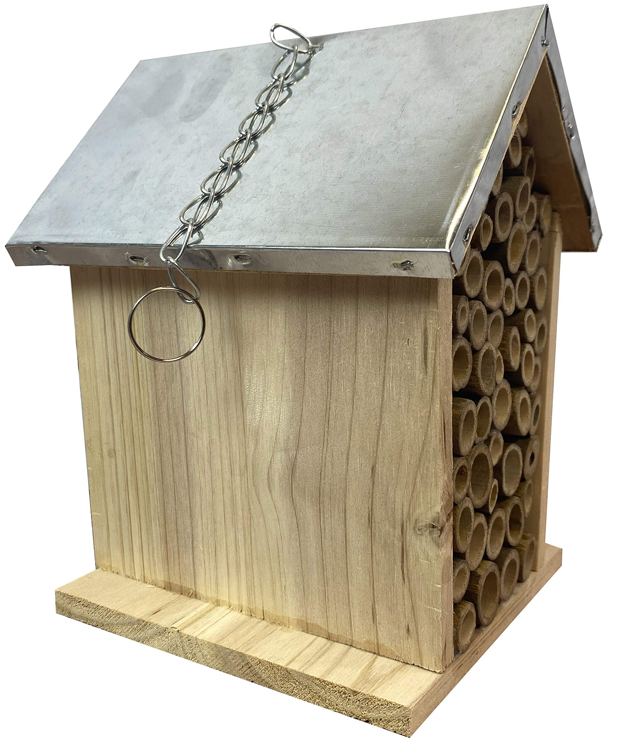 Selections Wooden Hanging Insect, Bug and Bee House, Hotel with Metal Roof