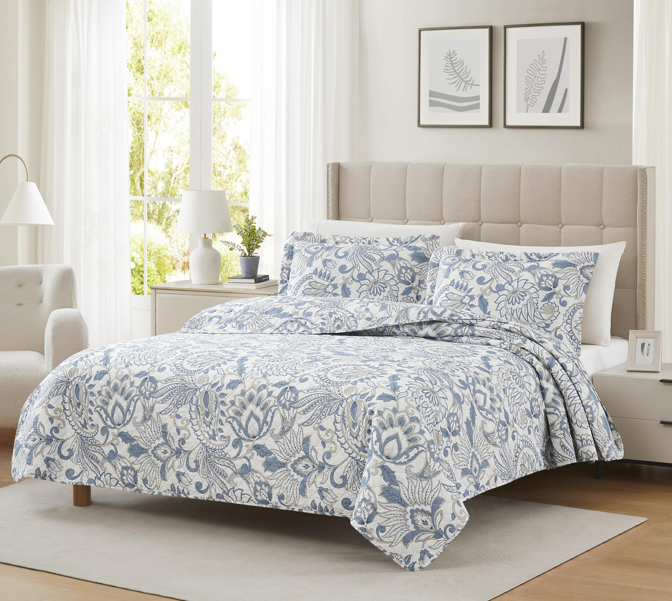 Hudson Jenna 3pc Pinsonic Quilt Queen
