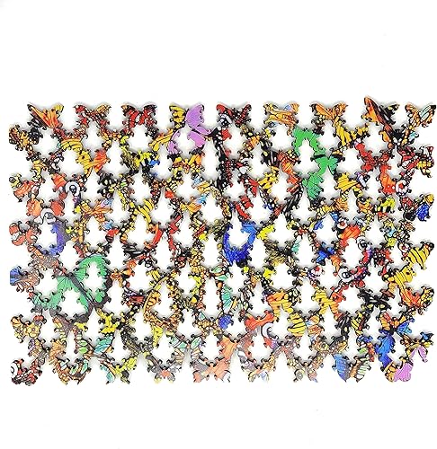 Miniatura 2 de Rompecabezas de madera para adultos, piezas de forma única, fabricado en los Estados Unidos por FoxSmartBox - 216 piezas - Challenge. Mariposas