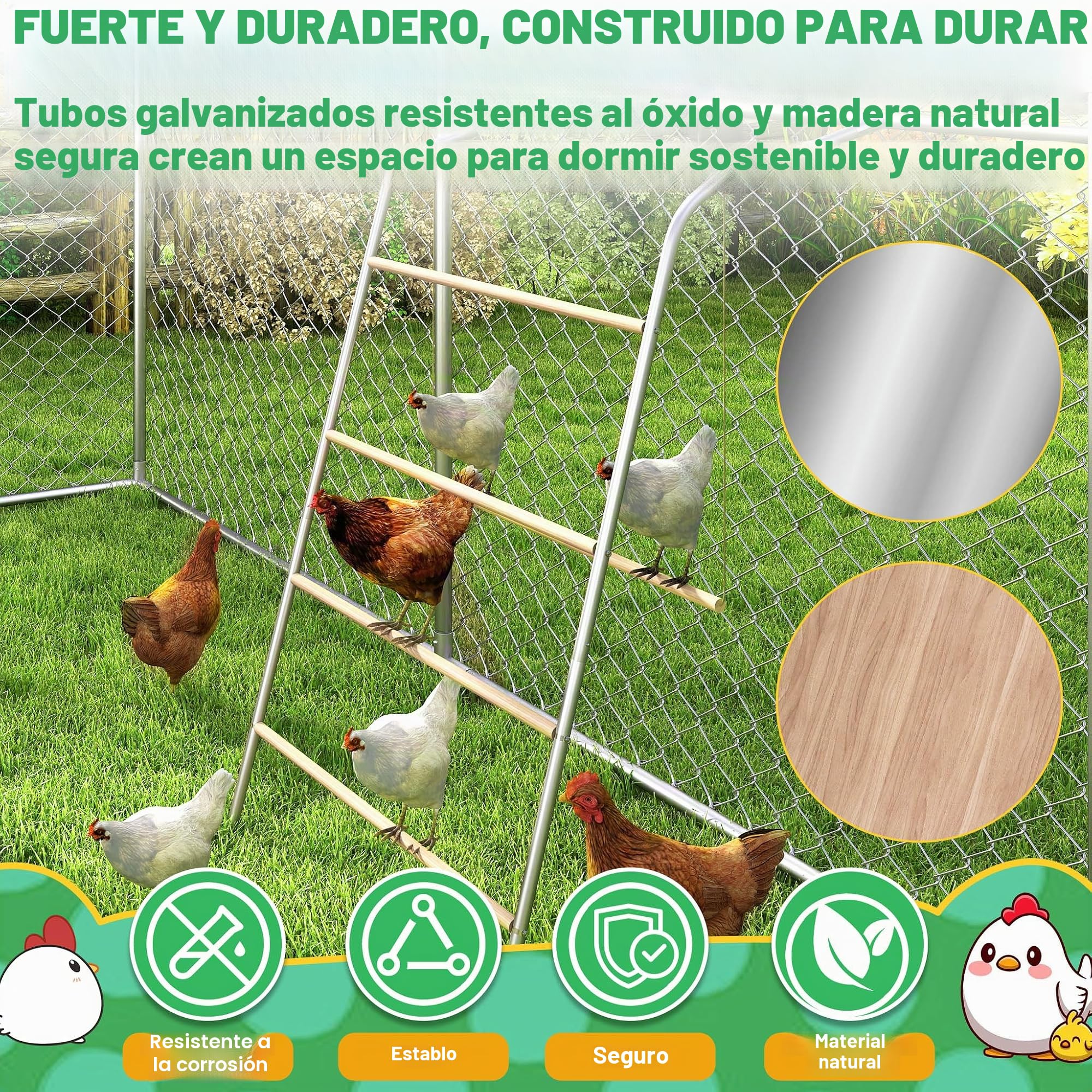 Froadp Columpio de madera de 5 niveles para pollos con percha - escalera para pollos, barra para pollos y juguete para pollos, accesorio para gallinero y corral para pollos