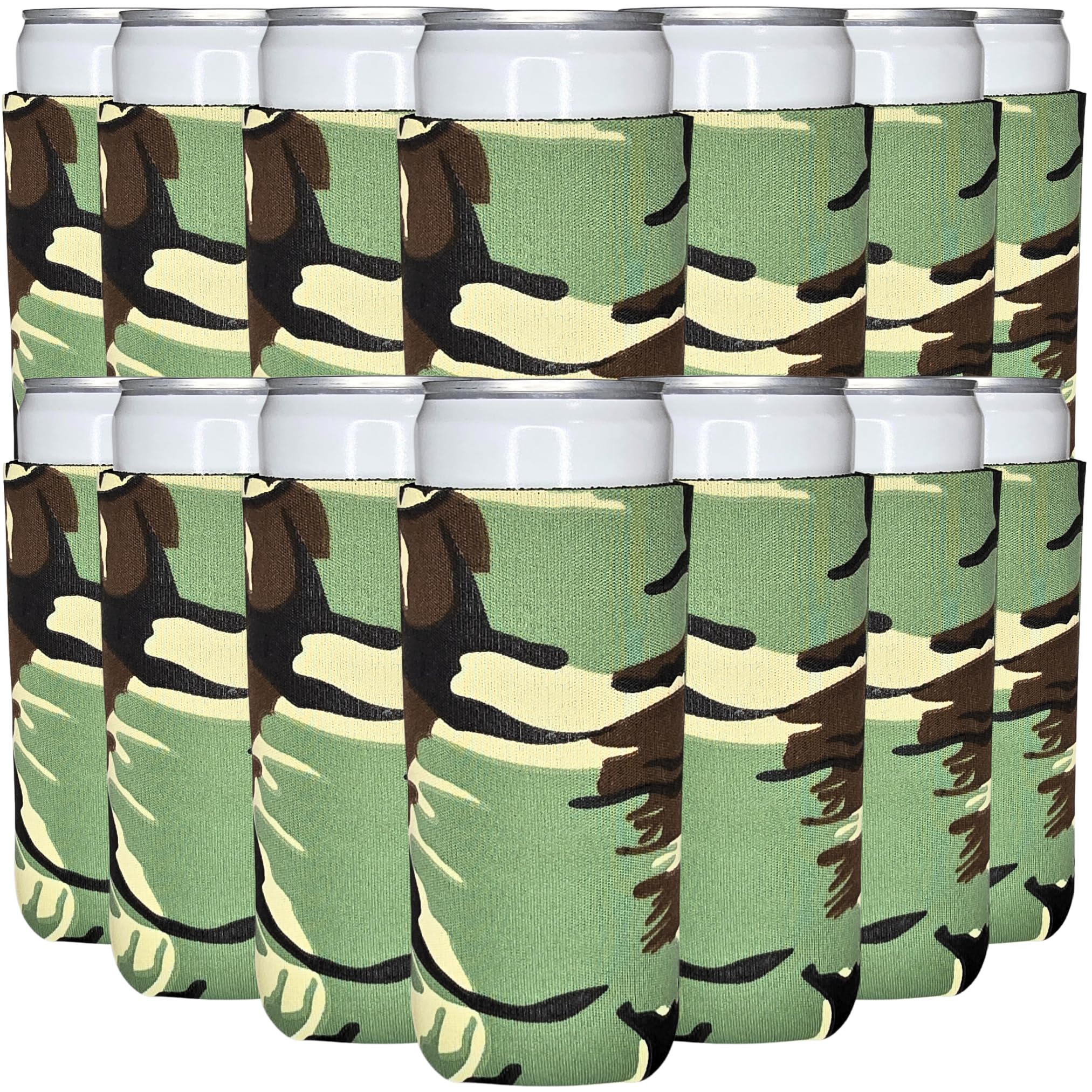 Manchons de refroidissement fins 340g TahoeBay pour canettes et bières - Lot de 25 camouflage