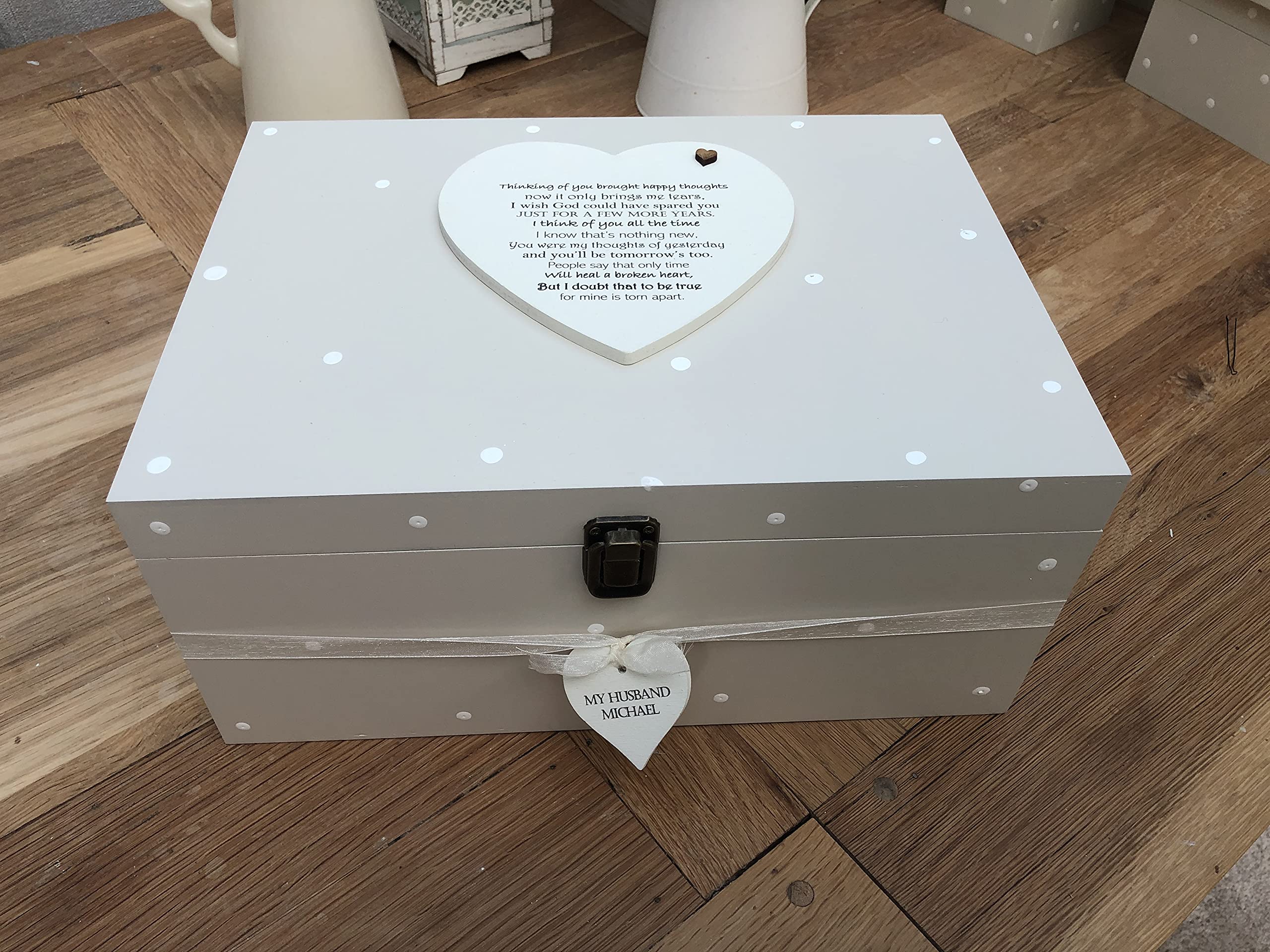 Memoriale personalizzabile ~ HUSBAND ~ Memory Box ~ qualsiasi nome o testo ~ molto grande scatola ricordo speciale