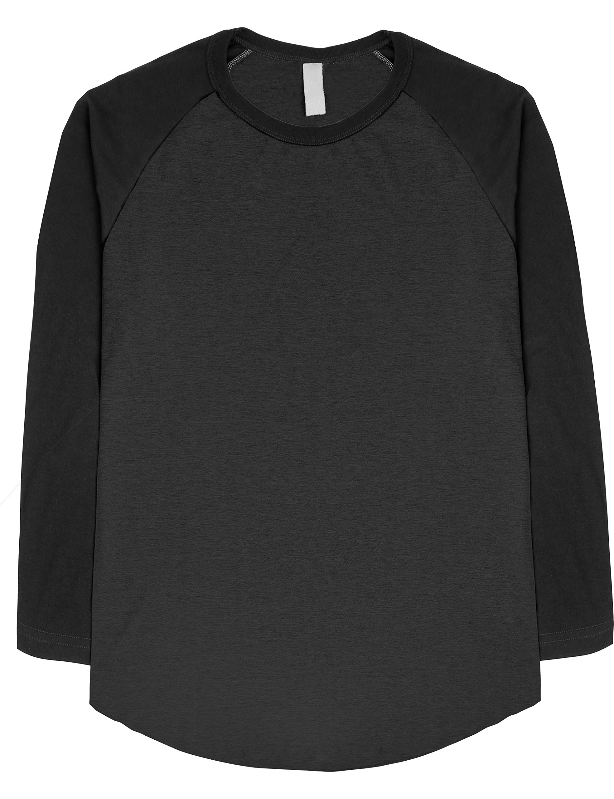 Hat and Beyond Mens Vintage Baseball Raglan 3/4 Sleeve Plain Casual Tee Basic Active T Shirts (Medium, 1hc08_Charcoal/Black)