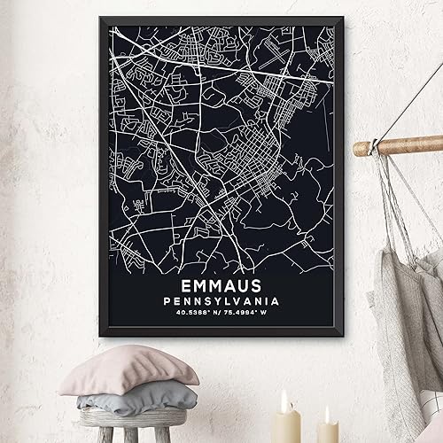 Miniatura 3 de Map of Emmaus, Pennsylvania, Evening (16x20)