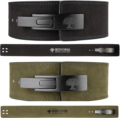 Miniatura 2 de Sonoma Strength Co - Cinturón de levantamiento de pesas con palanca de 0.394 pulgadas de grosor, hebilla de acero, cinturón de gimnasio para hombres