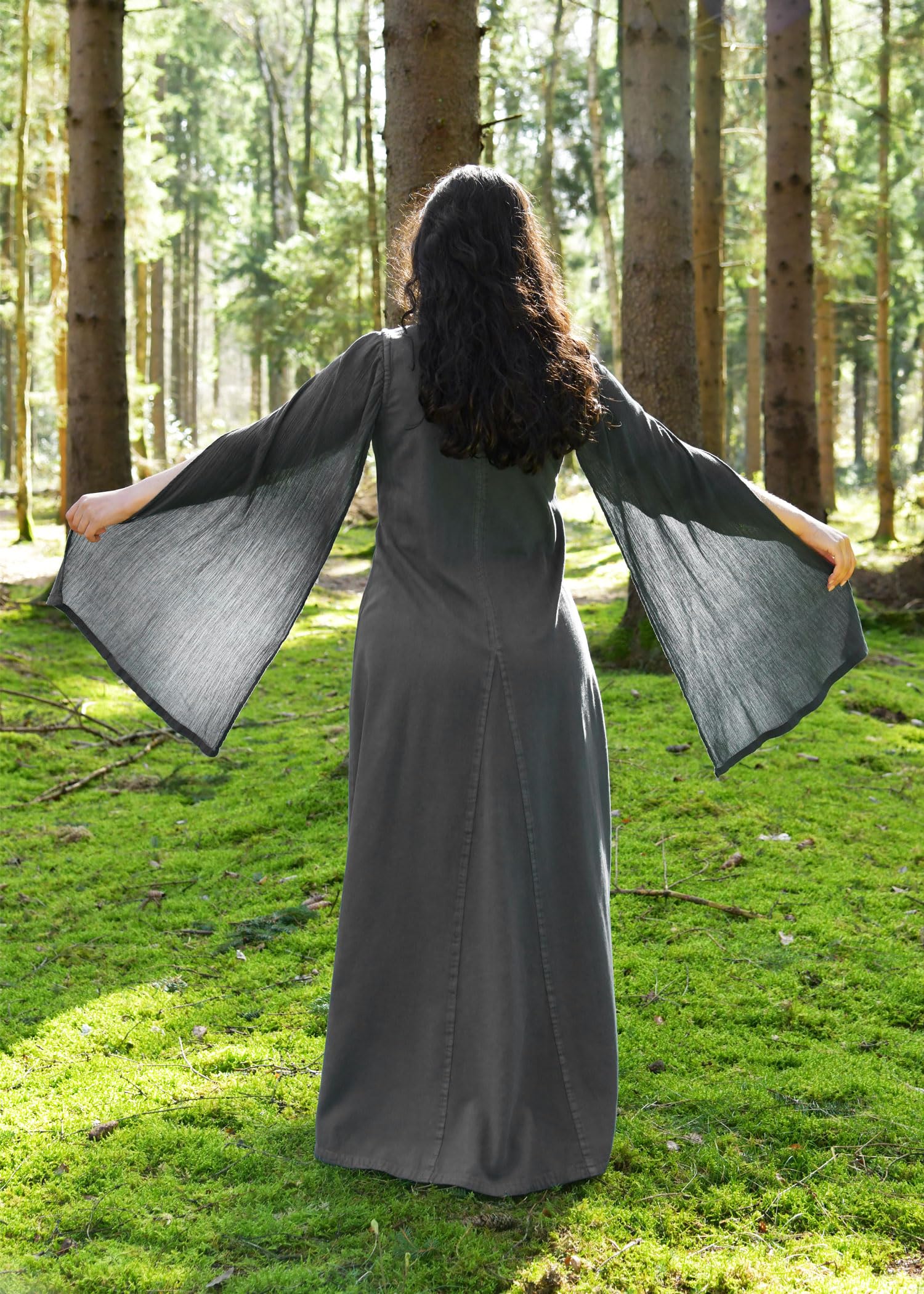 Battle-Merchant Bodenlanges Mittelalter Kleid Elira, für Damen | Wikingerkleid Langarm, Mittelalterliche Fantasy Kleidung für LARP & Cosplay