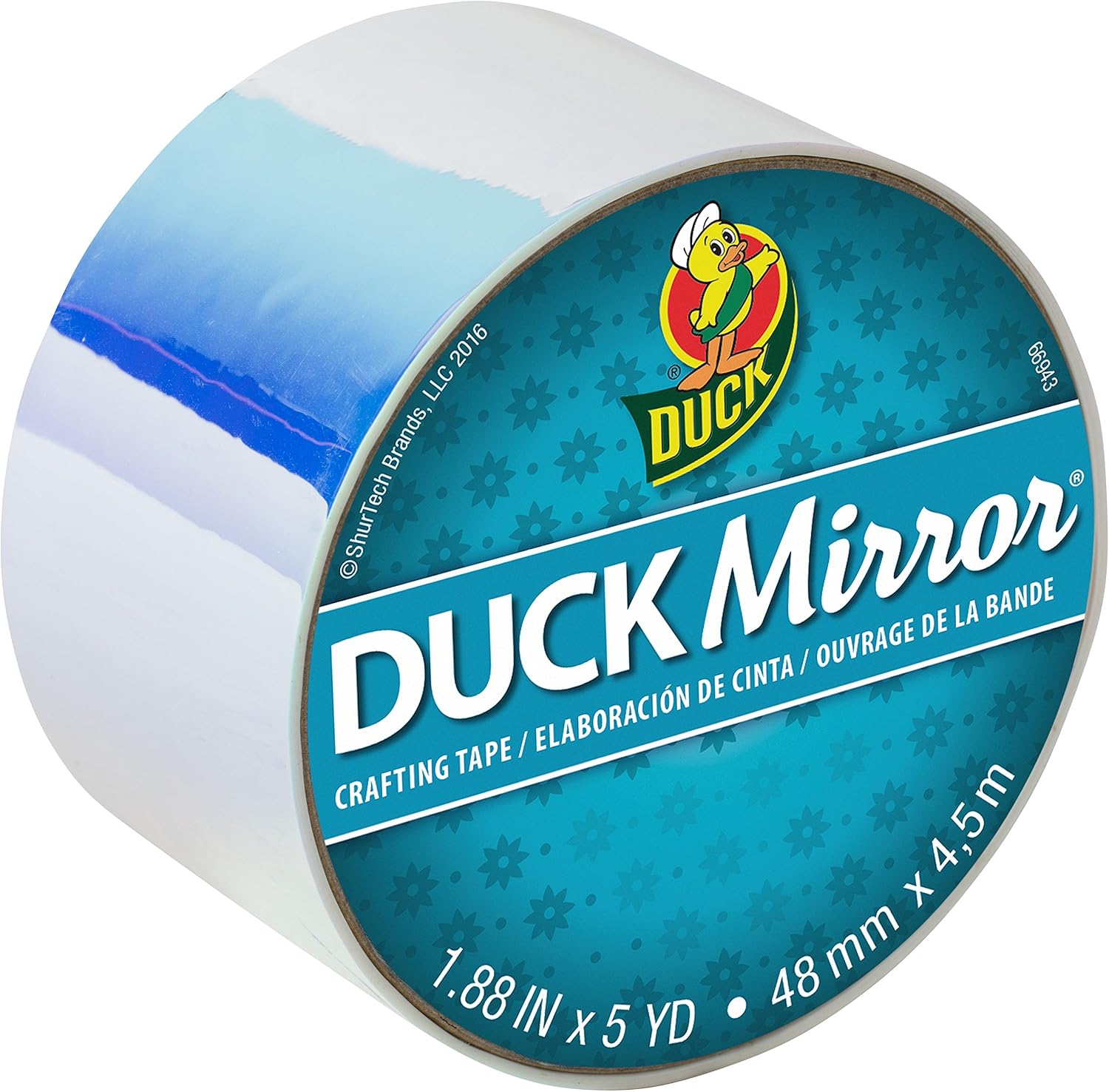 Duck 285281 Mirror Crafting Tape, 1.88 Inches x 5 Yards, White