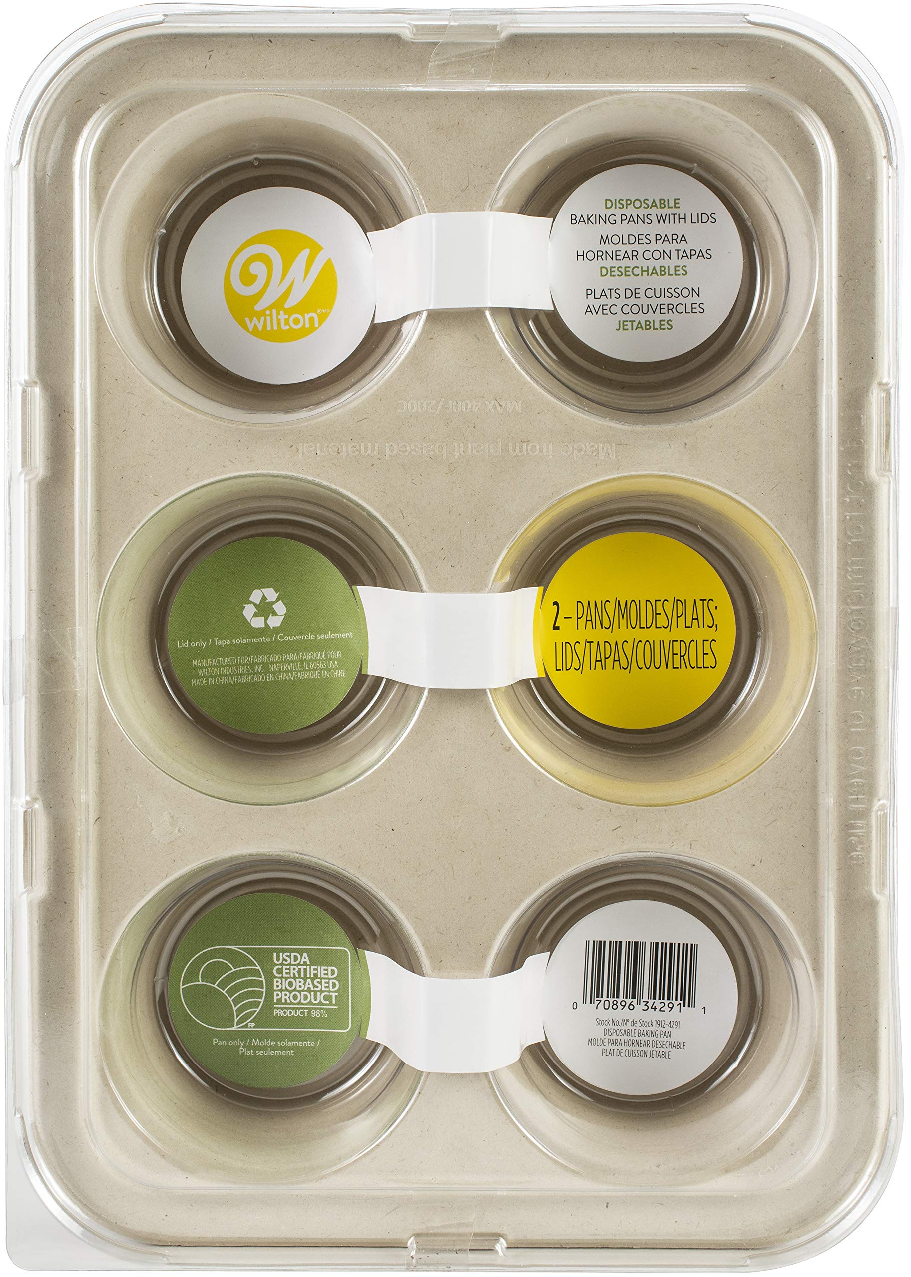 Moules jetables avec couvercle Wilton lot de 2 pour la cuisson et transport
