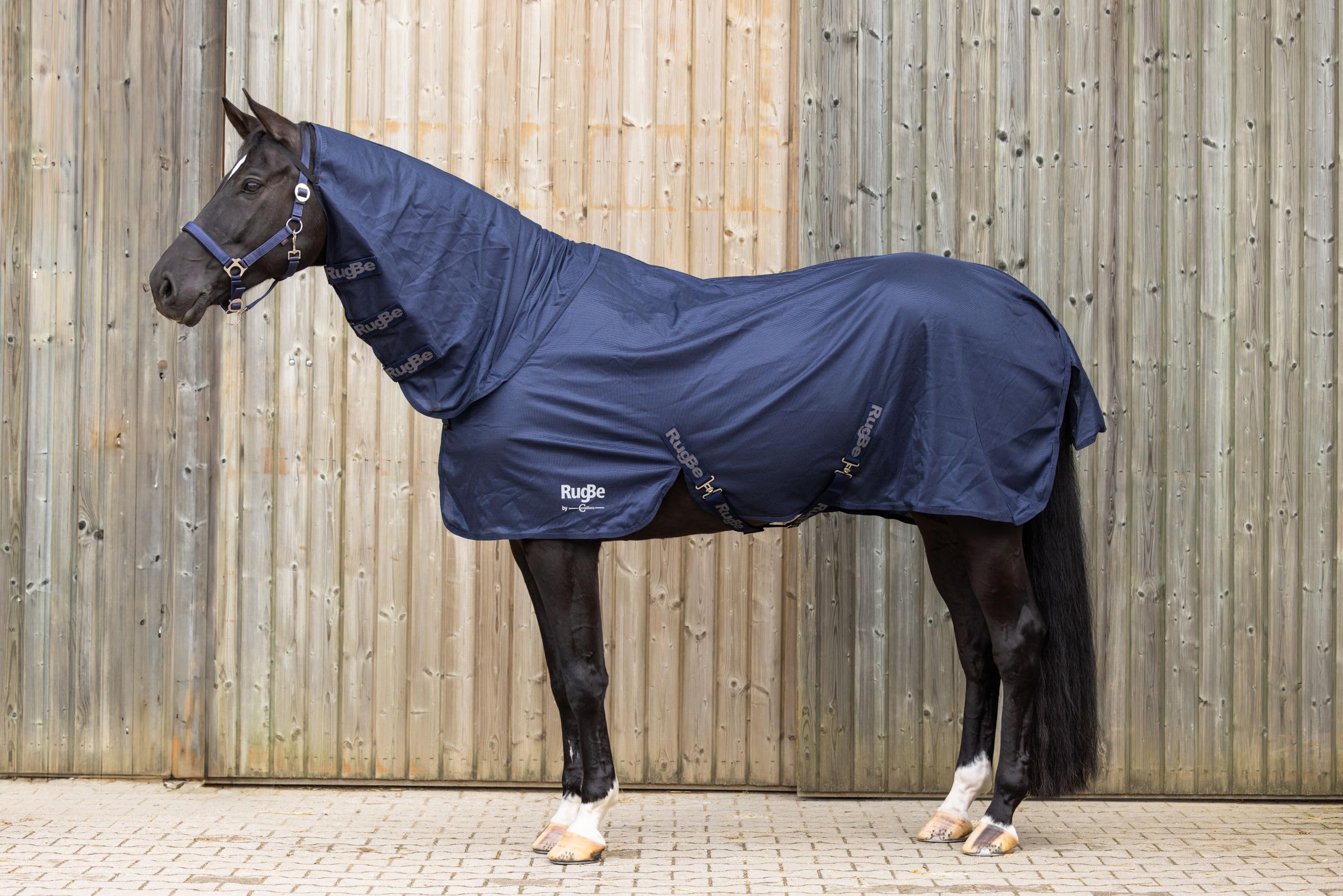Covalliero Manta antimoscas RugBe Superfly, Manta para Caballos, Manta de Montar, Azul Marino, 135 cm, 185 cm, Caballo, Lavable a máquina a 30 °C