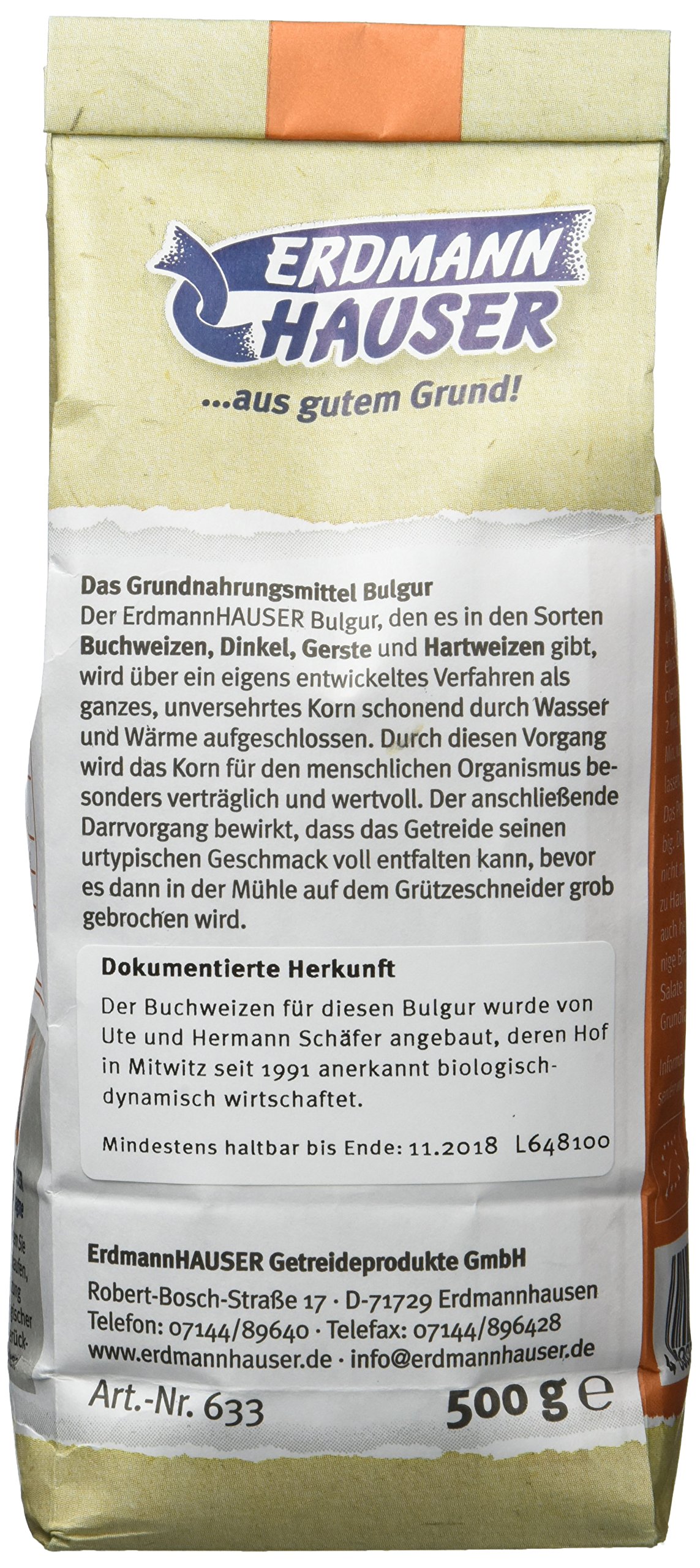 Erdmann Hauser Bio Buchweizen-Bulgur, 6er Pack (6 x 500 g)