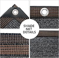 Vista 5 de TOTOZAKUL Shade-Cloth-Cloth-70% para plantas de jardín, 7 x 7 pies, lona de malla negra con ojales, toldo para pérgola al aire libre, patio, flores