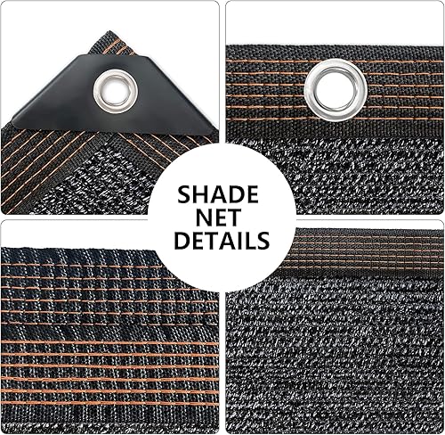 Miniatura 5 de TOTOZAKUL Shade-Cloth-Cloth-70% para plantas de jardín, 7 x 7 pies, lona de malla negra con ojales, toldo para pérgola al aire libre, patio, flores