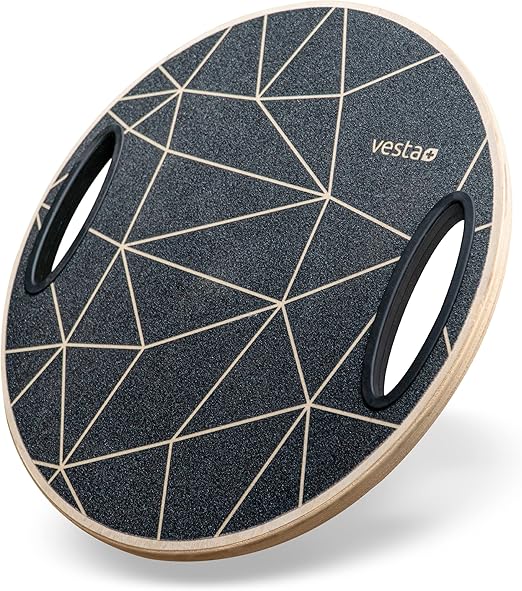 Vesta+ Balance Board Holz + Fitness App, BalanceBoard aus nachhaltigem