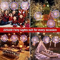 Vista 3 de LetsFunny Guirnalda de luces de Navidad de hadas de alambre de cobre, 225 LED DIY 8 modos de luces regulables con control remoto, luces decorativas