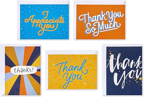 American Greetings Mini notas de agradecimiento y sobres, brillantes y coloridos (20 unidades)