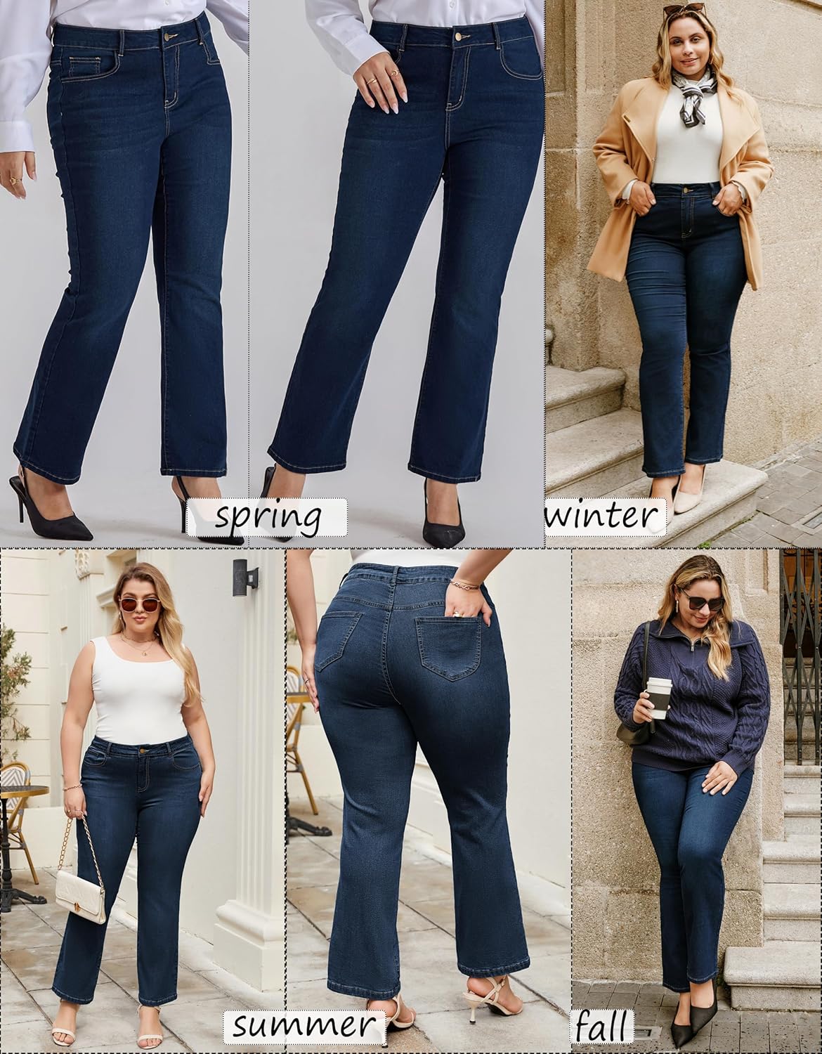 Hanna Nikole Women's Plus Size Wide Flared Jeans High Waisted Stretchy Bell Bottom Denim Jeans (Standard and Plus) - Image 7