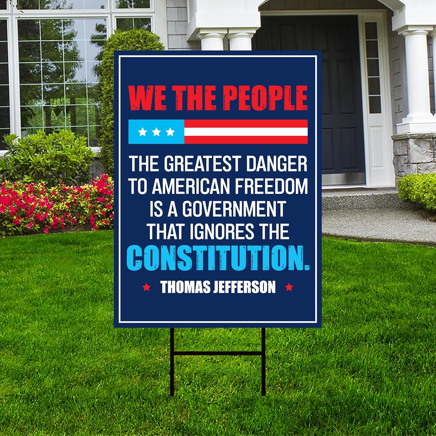 The Greatest Danger To Freedom Yard Sign - Resist Hate Lawn Sign, Anti-Trump, No Kings Liberty, Resist Fascism Yard Sign with Metal H-Stake (Multicolor, 18" x 12", Double Sided)